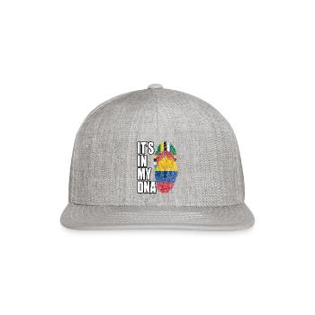 Dominican And Colombian Mix Heritage DNA Flag - Snapback Baseball Cap - heather gray - Front