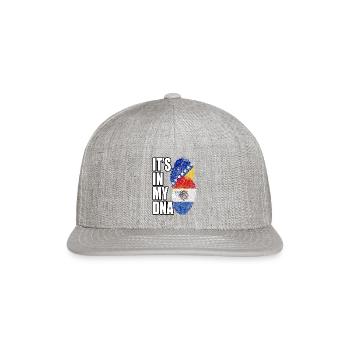 Paraguayan And Bosnian Mix Heritage DNA Flag - Snapback Baseball Cap - heather gray - Front