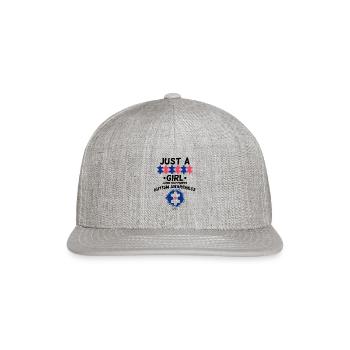 Girls supports autistic - Snapback Baseball Cap - heather gray - Front
