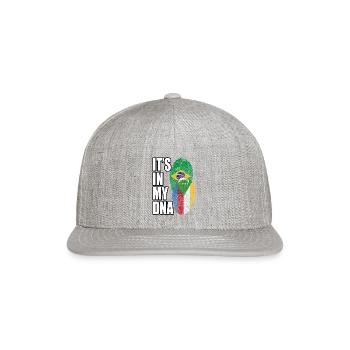 Comoran And Brazilian Mix Heritage DNA Flag - Snapback Baseball Cap - heather gray - Front