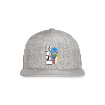 Comoran And Congolese Mix Heritage DNA Flag - Snapback Baseball Cap - heather gray - Front