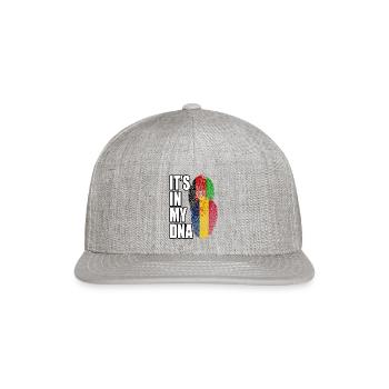 Chadian And Afghanistan Mix Heritage DNA Flag - Snapback Baseball Cap - heather gray - Front