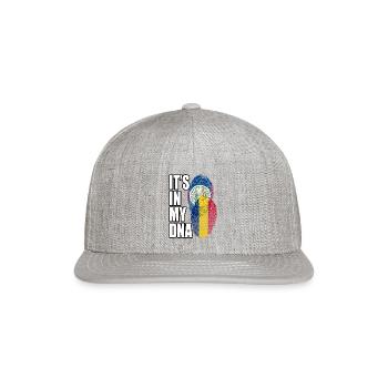 Chadian And Belizean Mix Heritage DNA Flag - Snapback Baseball Cap - heather gray - Front
