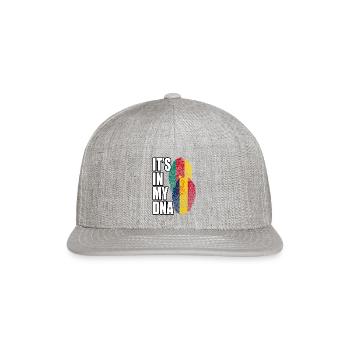 Chadian And Cameroonian Mix Heritage DNA Flag - Snapback Baseball Cap - heather gray - Front