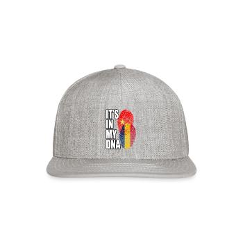 Chadian And Chinese Mix Heritage DNA Flag - Snapback Baseball Cap - heather gray - Front