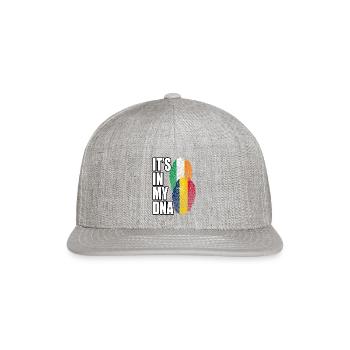 Chadian And Irish Mix Heritage DNA Flag - Snapback Baseball Cap - heather gray - Front