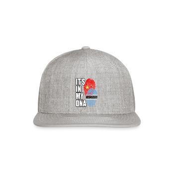Botswana And Chinese Mix Heritage DNA Flag - Snapback Baseball Cap - heather gray - Front