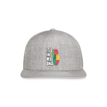 Beninese And Belarusian Mix Heritage DNA Flag - Snapback Baseball Cap - heather gray - Front