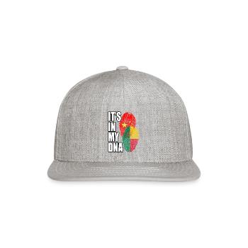 Beninese And Chinese Mix Heritage DNA Flag - Snapback Baseball Cap - heather gray - Front