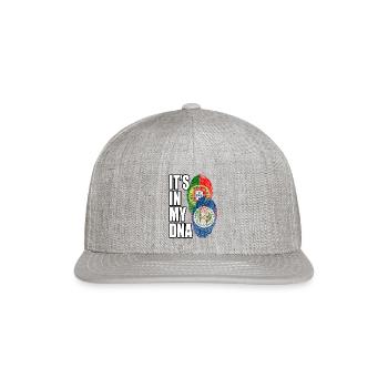 Belizean And Portuguese Mix Heritage DNA Flag - Snapback Baseball Cap - heather gray - Front