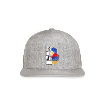 Armenian And Filipino Mix Heritage DNA Flag - Snapback Baseball Cap - heather gray - Front