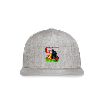 G is For Godzila - Snapback Baseball Cap - heather gray - Front