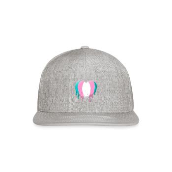 Trans Heart - Snapback Baseball Cap - heather gray - Front