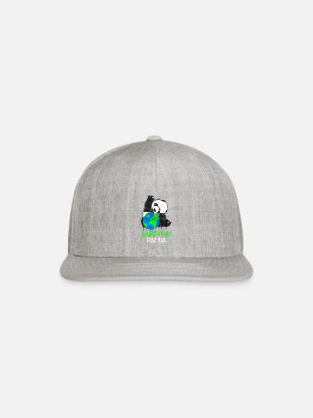 Earth Day Panda - Snapback Baseball Cap - heather gray