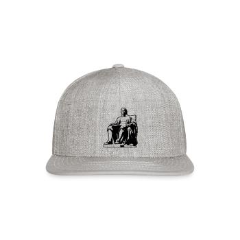 Statue of John Harvard - Snapback Baseball Cap - heather gray - Front