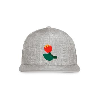 Glowing Flower - Snapback Baseball Cap - heather gray - Front