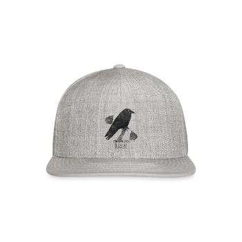 Raven Vintage Style Cool Gothic Raven Illustration - Snapback Baseball Cap - heather gray - Front