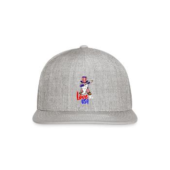 Love The USA - Snapback Baseball Cap - heather gray - Front