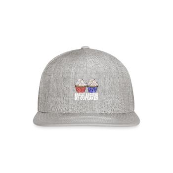 Easily Excited by Cupcakes - Snapback Baseball Cap - heather gray - Front
