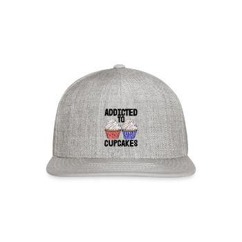 Addicted To Cupcakes - Snapback Baseball Cap - heather gray - Front