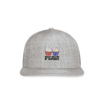 Easily Excited by Cupcakes - Snapback Baseball Cap - heather gray - Front