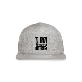 I Am A Delight - Snapback Baseball Cap - heather gray - Front