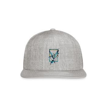 Ethereal Beauty: Captivating Hummingbird - Snapback Baseball Cap - heather gray - Front