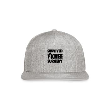 Survived Knee Surgery - Snapback Baseball Cap - heather gray - Front