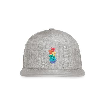 Rainbow Mouse Cute Colorful Mouse For Kids - Snapback Baseball Cap - heather gray - Front