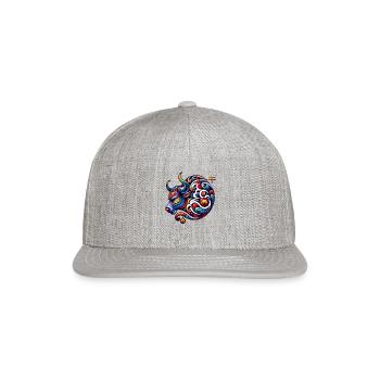 Chinese Zodiac Ox Astrological Sign Elegant - Snapback Baseball Cap - heather gray - Front