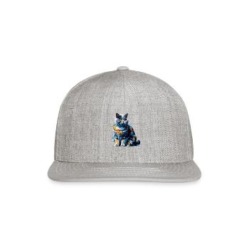 Polygon Art British Shorthair Cat British Blue - Snapback Baseball Cap - heather gray - Front
