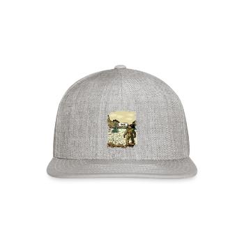 Bigfoot And Nessie Loch Ness Cryptid - Snapback Baseball Cap - heather gray - Front