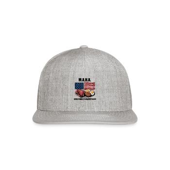 Patriotic American Breakfast Health For a - Snapback Baseball Cap - heather gray - Front