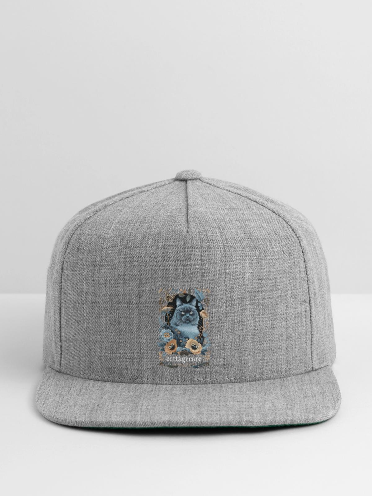 Russian Blue Cat - Snapback Baseball Cap - heather gray - Front