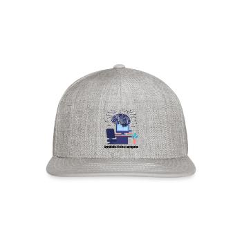 Brain and computer - Snapback Baseball Cap - heather gray - Front