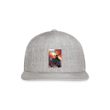 Primal Dawn Rider on Dino - Snapback Baseball Cap - heather gray - Front