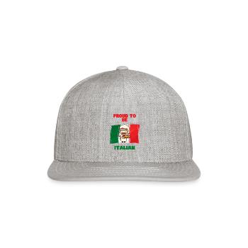 Proud to be Italian - cute design - Snapback Baseball Cap - heather gray - Front