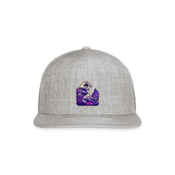 Tsunami wave japanese art, low colour palette - Snapback Baseball Cap - heather gray - Front