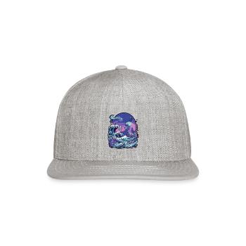Tsunami wave japanese art, low colour palette - Snapback Baseball Cap - heather gray - Front
