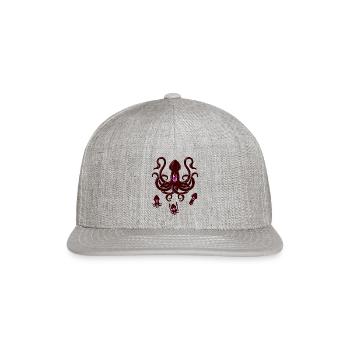 Giant Squid In Wine - Snapback Baseball Cap - heather gray - Front