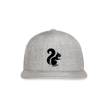 Elegant Squirrel Silhouette: Nature in Shadow Art - Snapback Baseball Cap - heather gray - Front