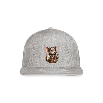 Cute Mouse Craftsman - Snapback Baseball Cap - heather gray - Front