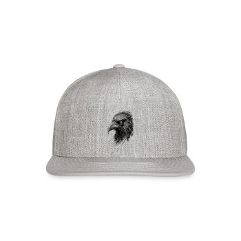 raven drawing abstract illustration raven art - Snapback Baseball Cap - heather gray - Front
