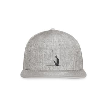 Midnight Silhouette: Crocodile & Tails - Snapback Baseball Cap - heather gray - Front