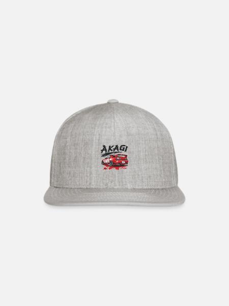Akagi Racing JDM Drift Car Design - Snapback Baseball Cap - heather gray