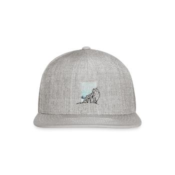 Snow Leopard landscape - Snapback Baseball Cap - heather gray - Front