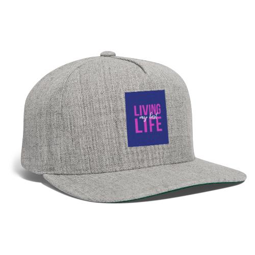 Pink and Purple Bold Life Typography T Shirt - Snapback Baseball Cap