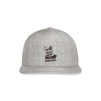 Dogs Mend Broken Hearts - Snapback Baseball Cap - heather gray - Front