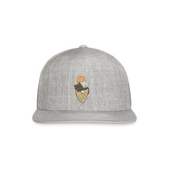 Cat Cream Stack Ice Cream - Snapback Baseball Cap - heather gray - Front