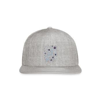 Glowing Abstract Flowers - Snapback Baseball Cap - heather gray - Front